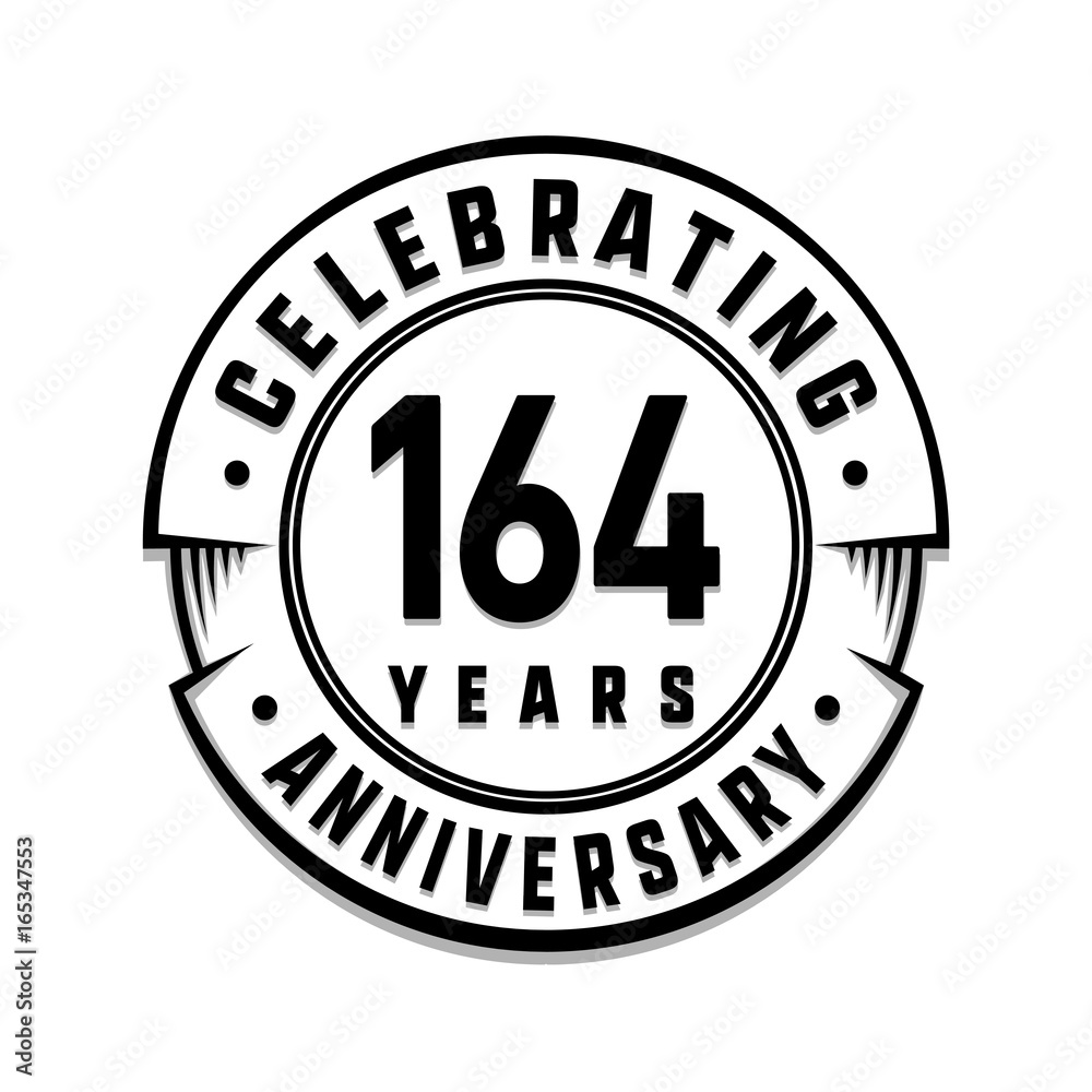 164 years anniversary logo template. Vector and illustration.
