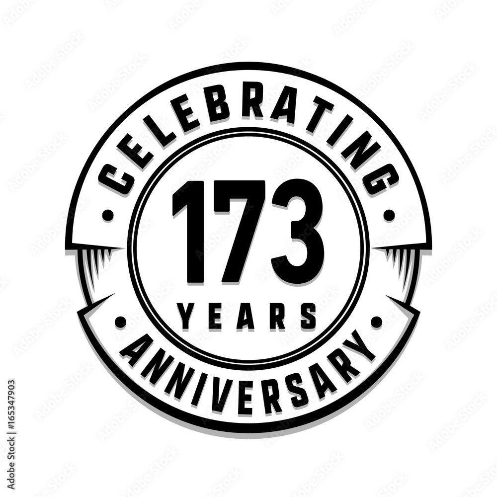 173 years anniversary logo template. Vector and illustration.
