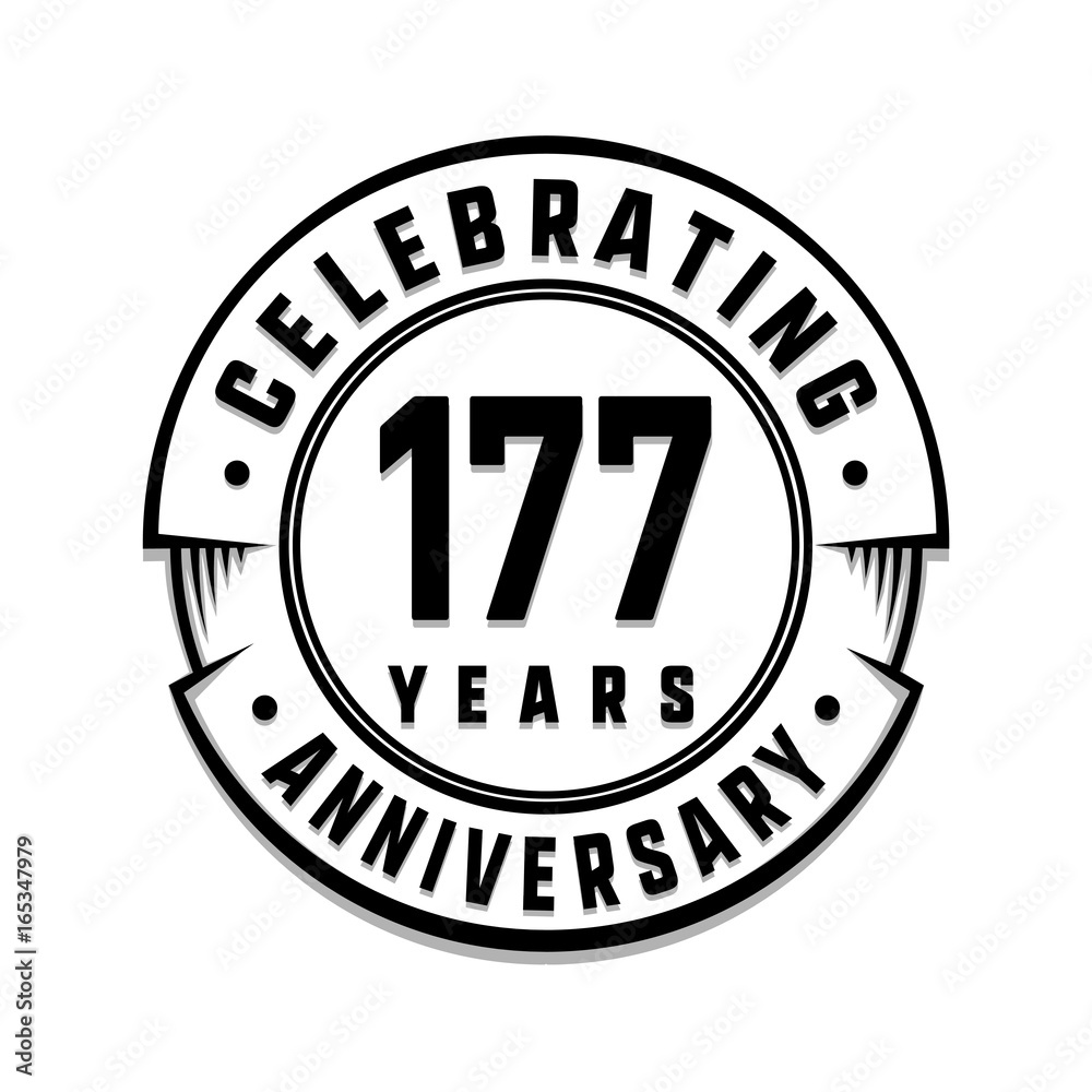 177 years anniversary logo template. Vector and illustration.
