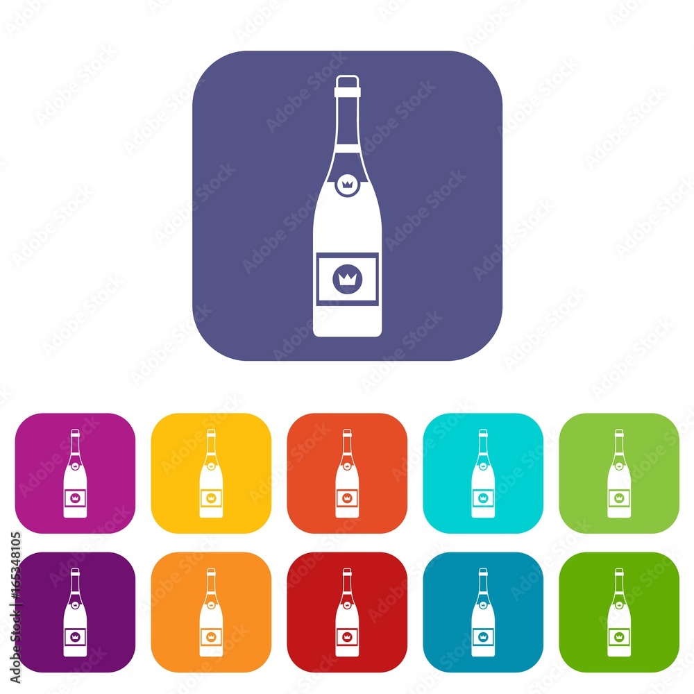 Champagne icons set Champagne icons set