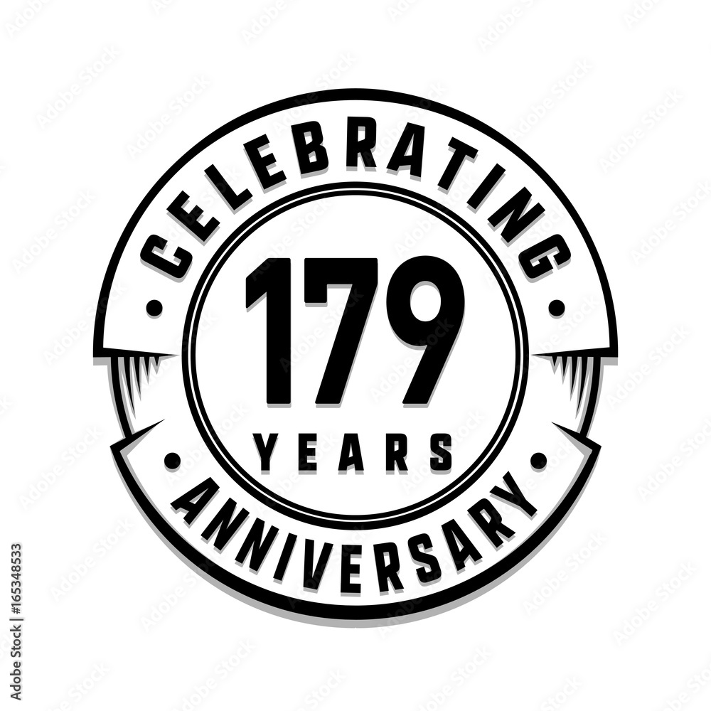 179 years anniversary logo template. Vector and illustration.
