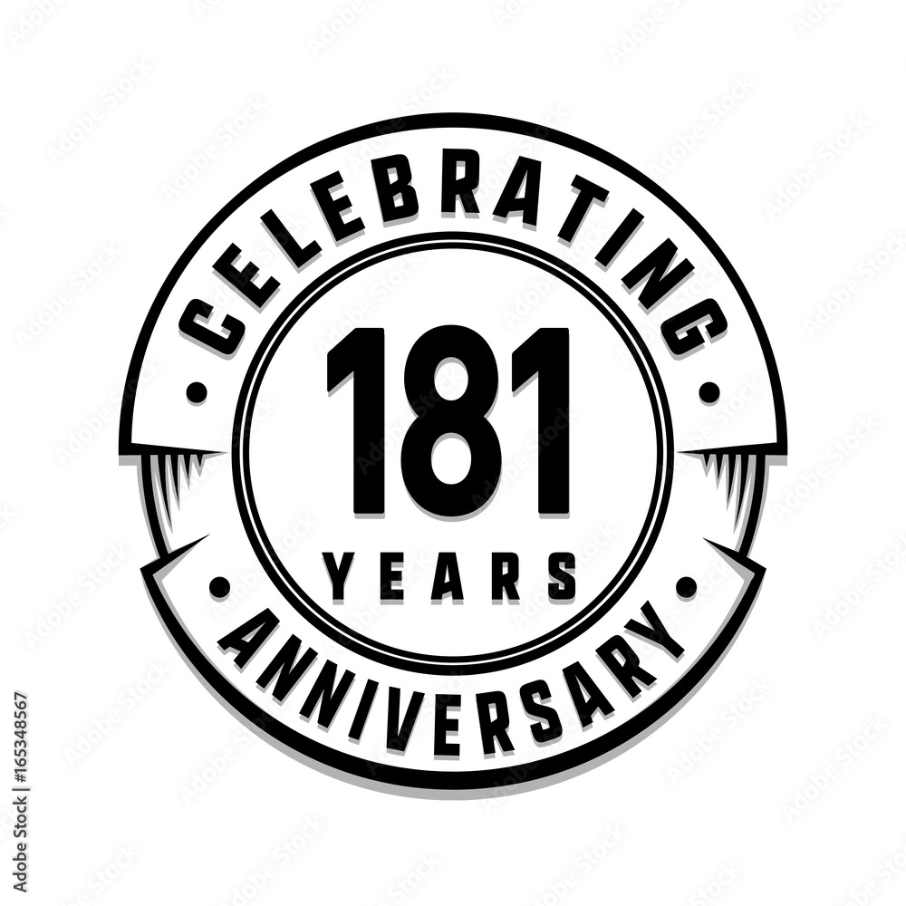 181 years anniversary logo template. Vector and illustration.
