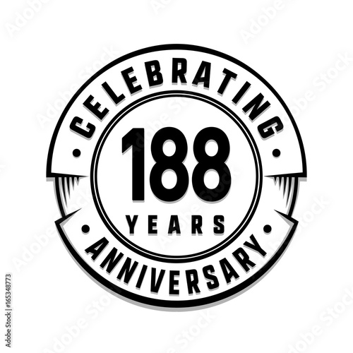 188 years anniversary logo template. Vector and illustration.
