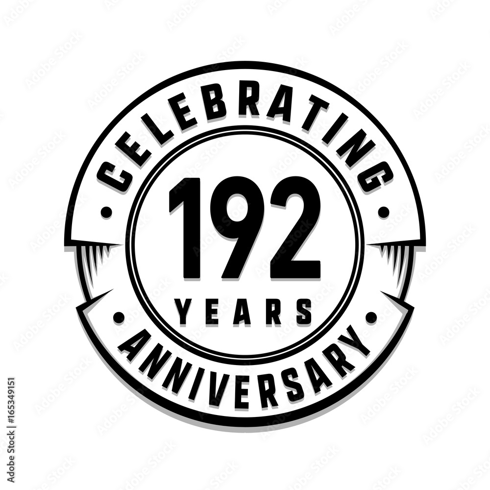 192 years anniversary logo template. Vector and illustration.
