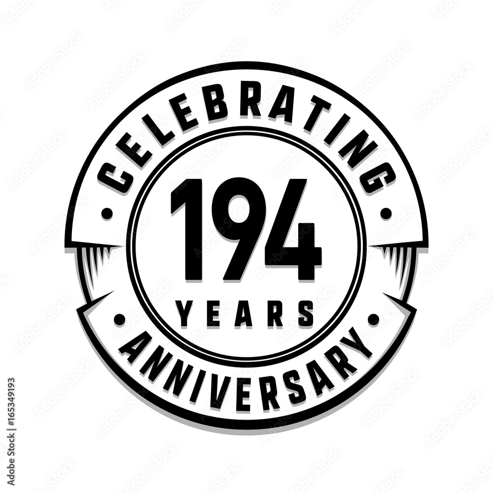 194 years anniversary logo template. Vector and illustration.
