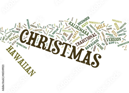 EVER CONSIDERED CHRISTMAS IN HAWAII Text Background Word Cloud Concept photo