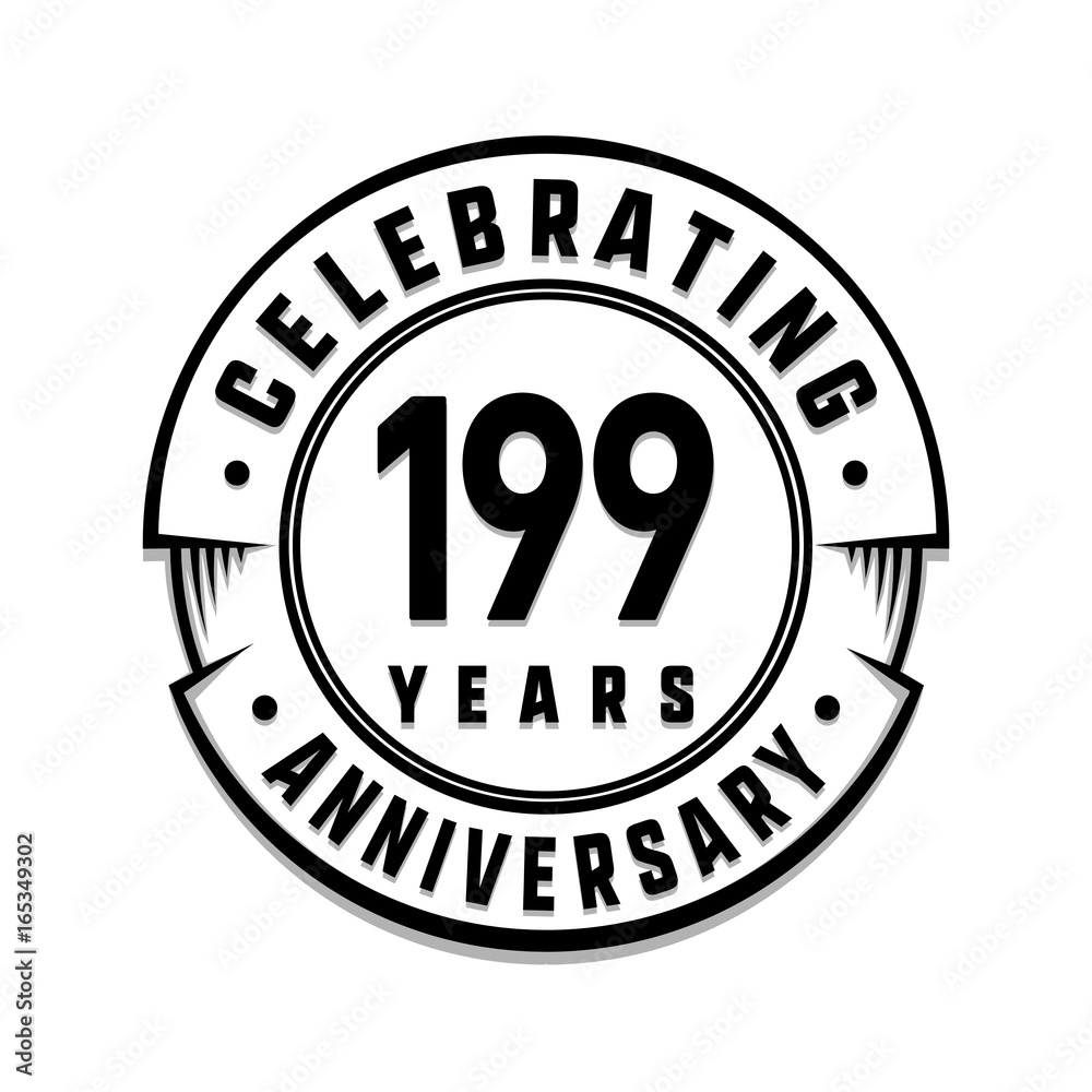 199 years anniversary logo template. Vector and illustration.
