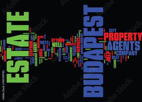 ESTATE AGENTS IN BUDAPEST Text Background Word Cloud Concept