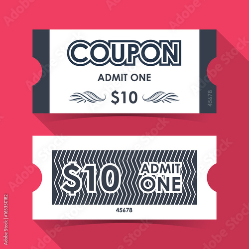 Coupon Ticket. Element template design for graphics . Vector illustration.