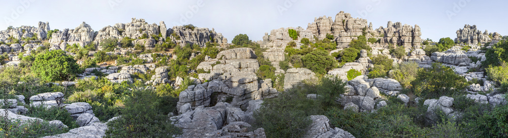 Impressive karst landscapes at Torcal de Antequera, Malaga, Spain