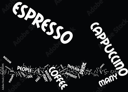 ESPRESSO VERSUS CAPPUCINO Text Background Word Cloud Concept