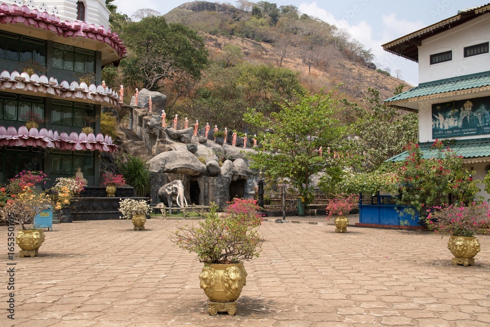 Obraz premium Entrance gate to the Buddhism Museum under the Temple of Dambulla.