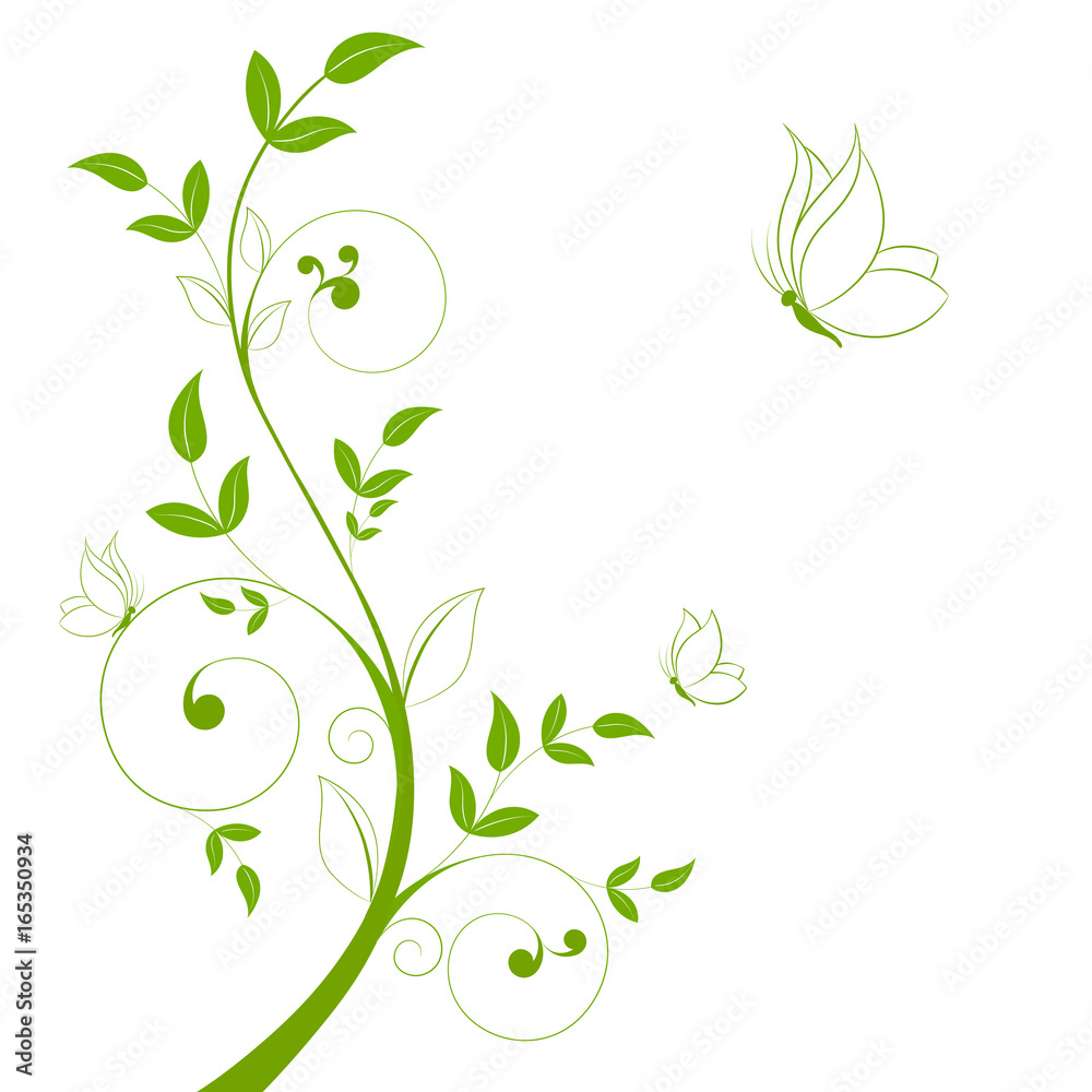 Beautiful abstract floral background with butterflies. Beautiful abstract floral background with butterflies.