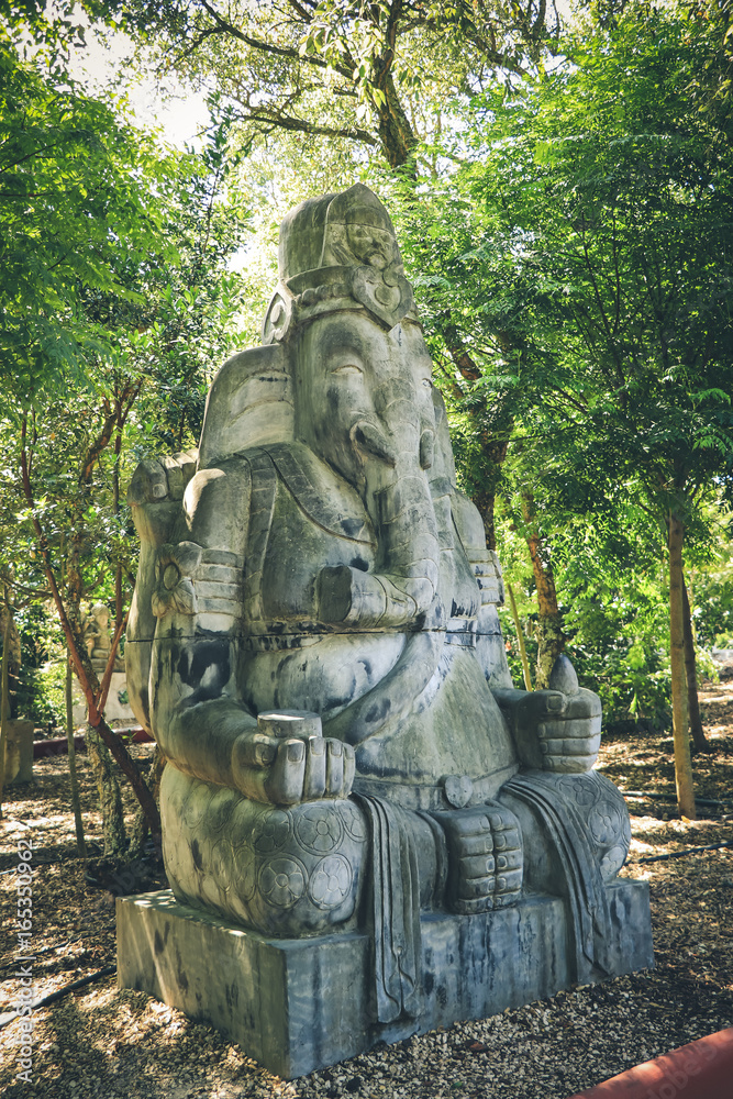 Ganesh Elephant God Statue in a garden
