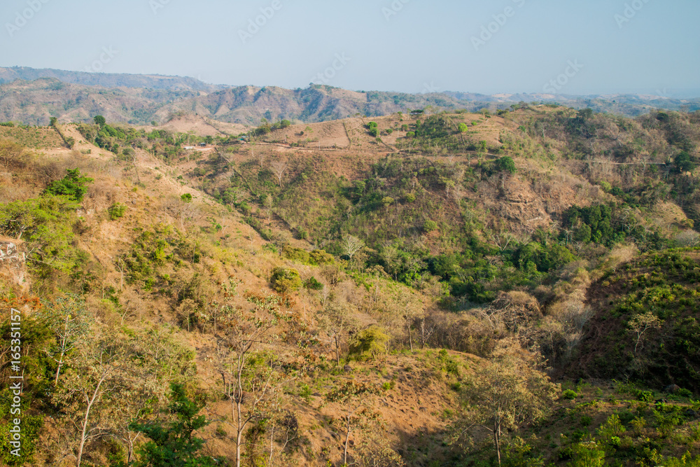 Landscape of mountains in southwestern El Salvador