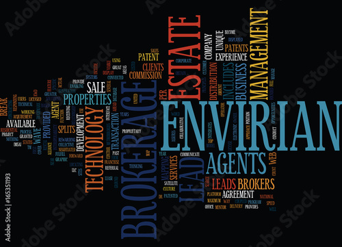 ENVIRIAN BROKERAGE Text Background Word Cloud Concept
