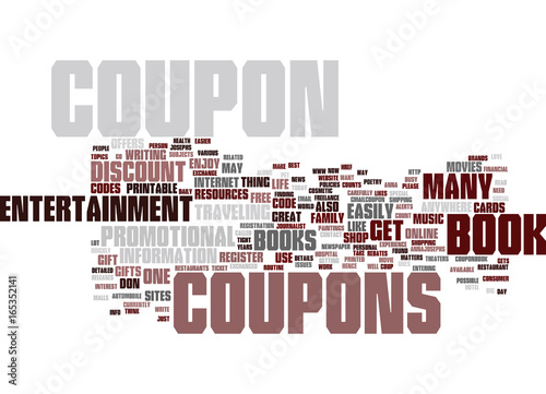 ENTERTAINMENT COUPON BOOK REGISTER Text Background Word Cloud Concept