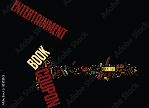 ENTERTAINMENT COUPON BOOK Text Background Word Cloud Concept