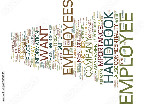 EMPLOYEE HANDBOOK Text Background Word Cloud Concept