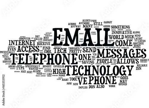 EMAIL TO TELEPHONE INNOVATIVE TOOL OR HIGH TECH HYPE Text Background Word Cloud Concept