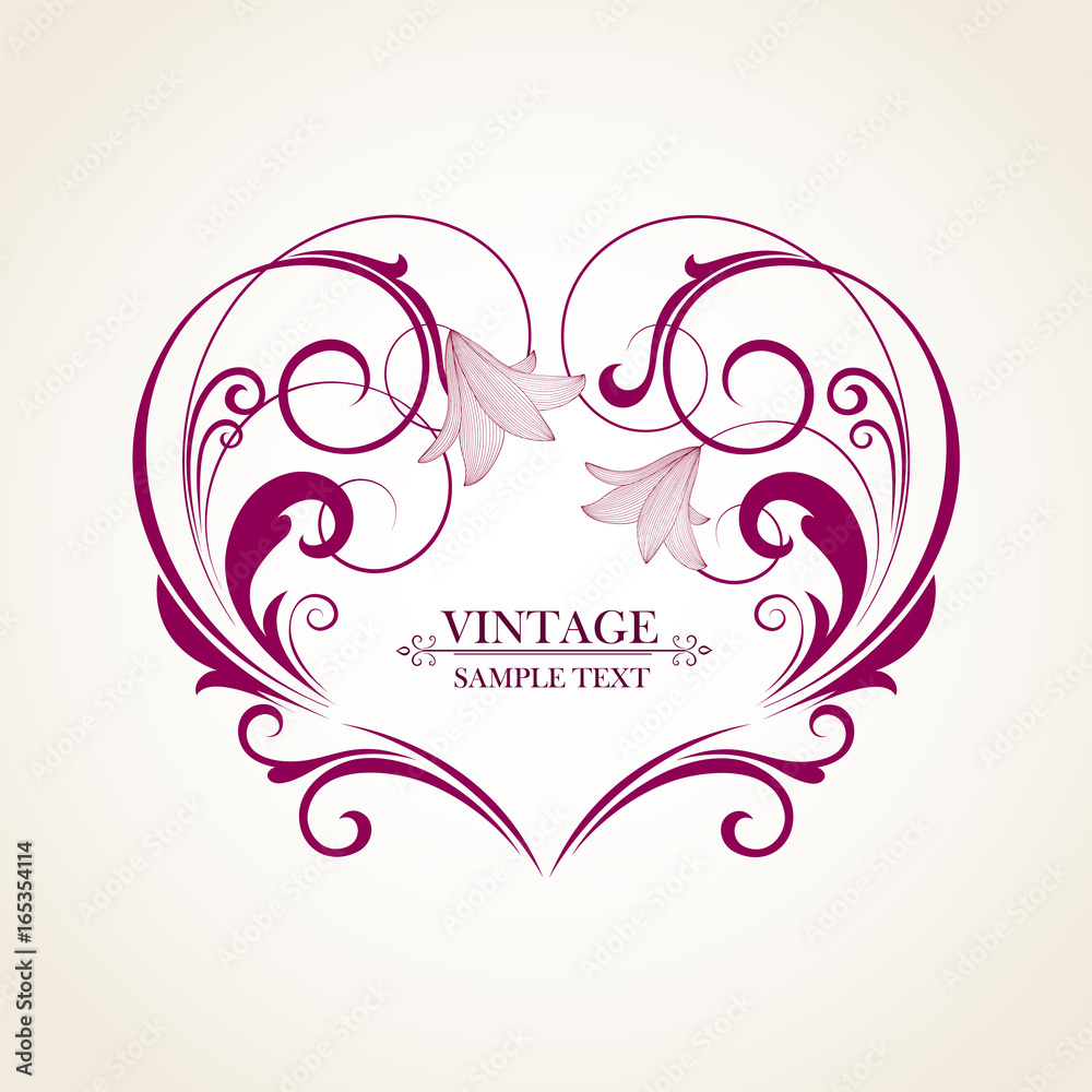 Abstract floral background. Vector heart with flower petals. Element for design. Abstract floral background. Vector heart with flower petals. Element for design.