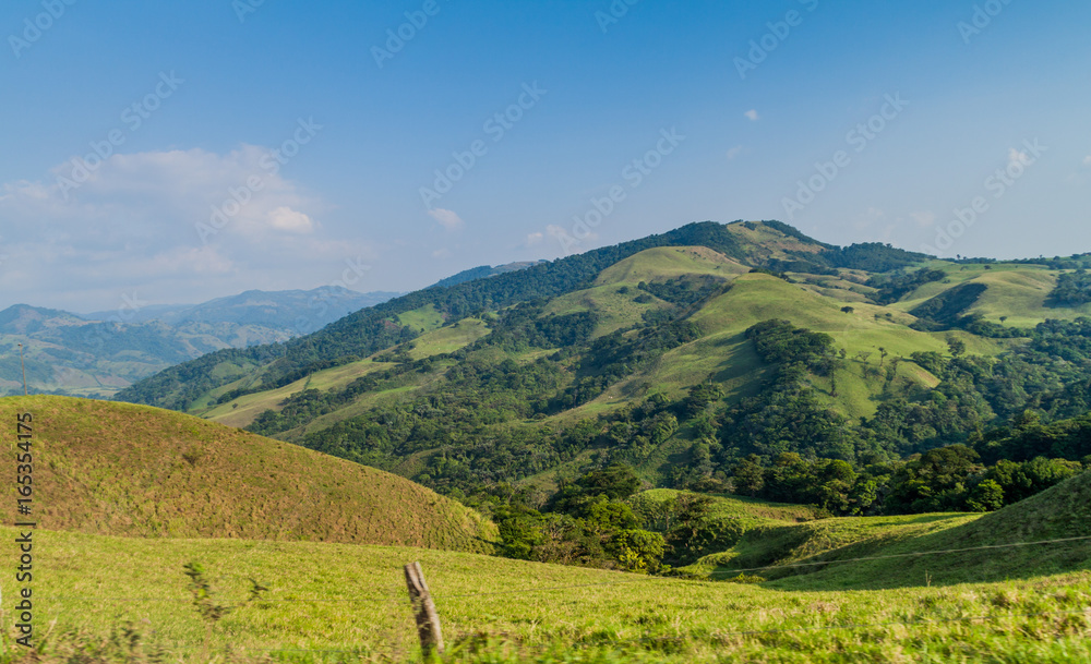 Landscape of Tilaran mountains in Costa Rica
