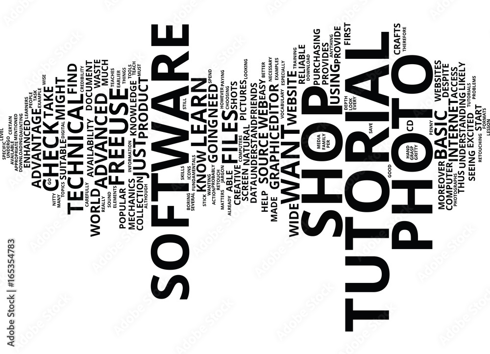 ELEMENTS TO LOOK FOR IN A FREE PHOTO SHOP TUTORIAL Text Background Word Cloud Concept