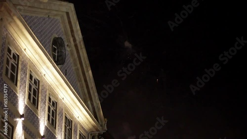 Fireworks at festival of St John in Porto, Portugal.