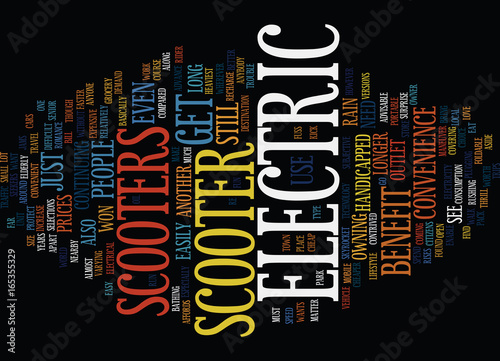 ELECTRIC SCOOTER USE Text Background Word Cloud Concept