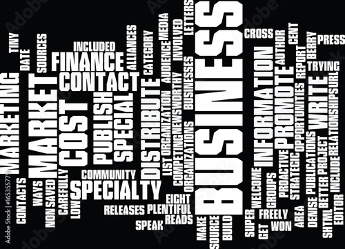 EIGHT NO COST WAYS TO MARKET YOUR BUSINESS Text Background Word Cloud Concept photo