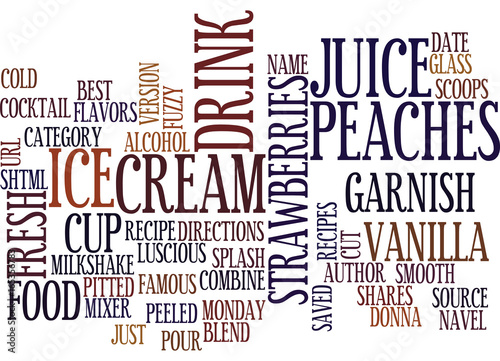 BEST RECIPES FUZZY NAVEL MILKSHAKE Text Background Word Cloud Concept