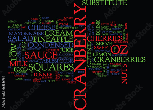 BEST RECIPES CRANBERRY SALAD SQUARES Text Background Word Cloud Concept