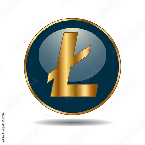 isolated Crypto coin Litecoin- digital currency,