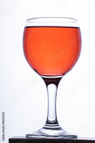 red drink in the glass