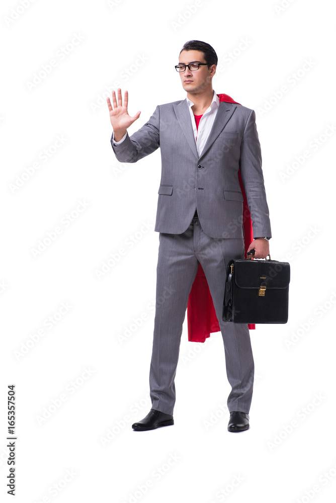 Superhero businessman isolated on white background Superhero businessman isolated on white background