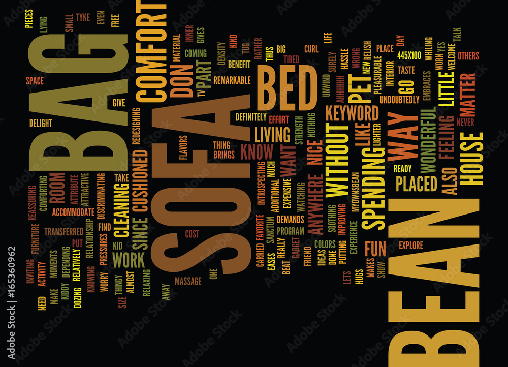 BEAN BAG SOFAS Text Background Word Cloud Concept