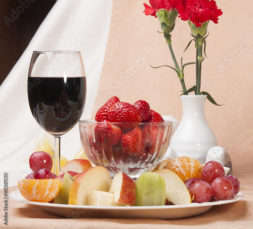 still life with red wine