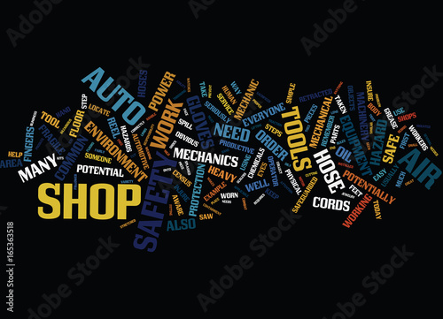 AUTO SHOP SAFETY Text Background Word Cloud Concept