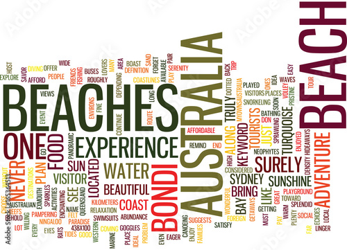 AUSTRALIA BEACHES Text Background Word Cloud Concept