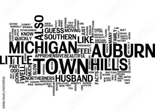 AUBURN HILLS MICHIGAN Text Background Word Cloud Concept