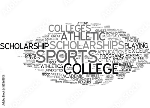 ATHLETIC SCHOLARSHIPS Text Background Word Cloud Concept