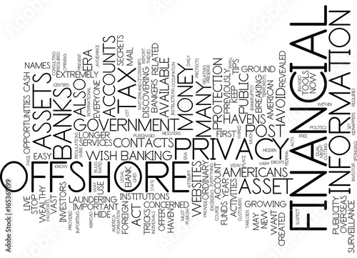 ASSETS HAVEN PROTECTS FINANCIAL PRIVACY IN POST ERA Text Background Word Cloud Concept