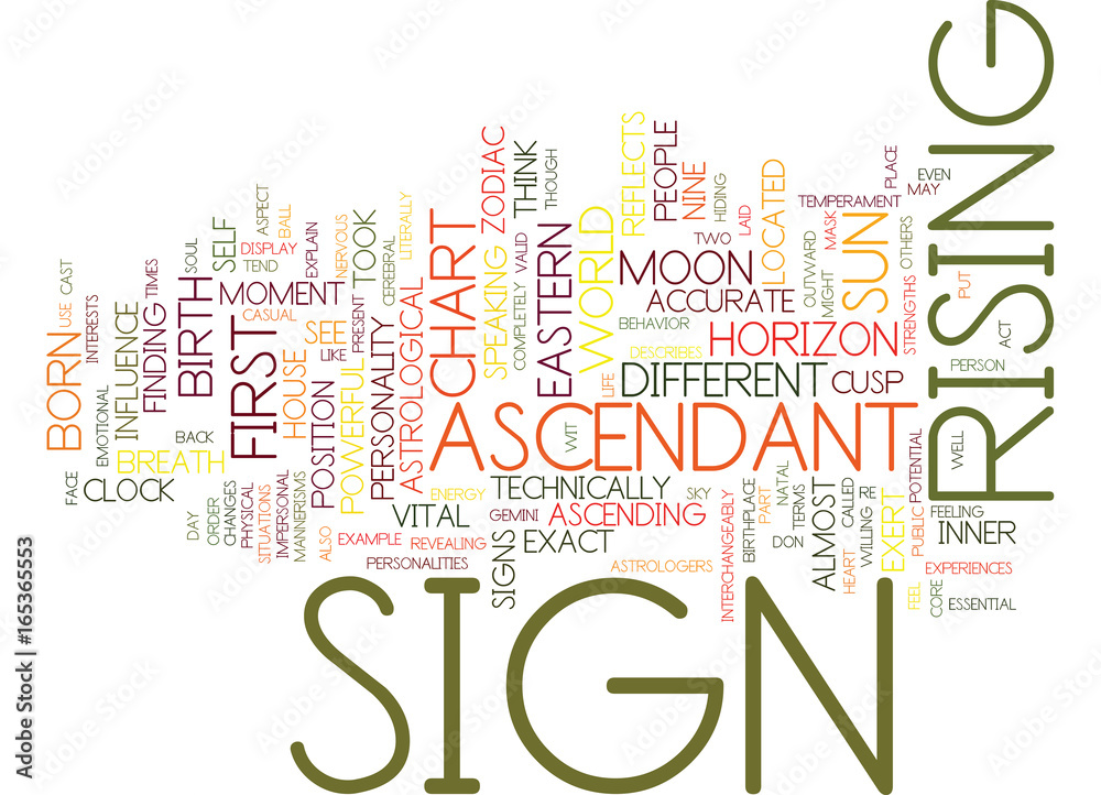 ASCENDANT SIGN Text Background Word Cloud Concept Stock Vector | Adobe ...