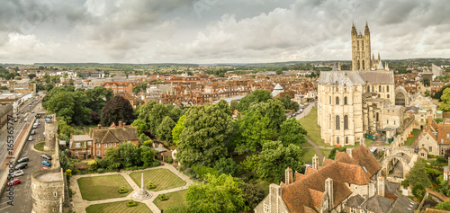 Fototapeta Canterbury aerial view from drone in summer, Kent
