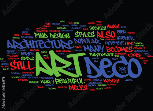 ART DECO AND ARCHITECTURE Text Background Word Cloud Concept