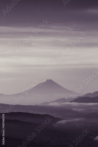Mountain Fuji with morning mist in spring season © torsakarin