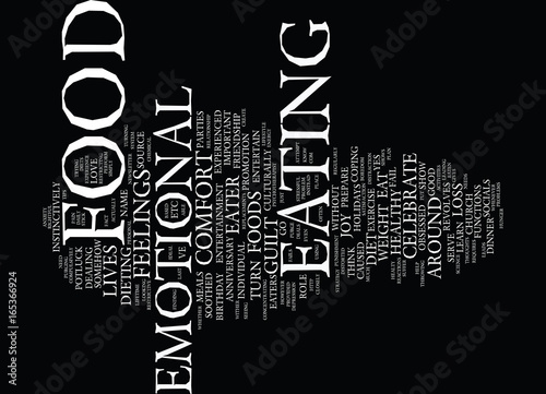 ARE YOU AN EMOTIAL EATER Text Background Word Cloud Concept photo