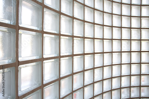 Background of White glass block wall pattern