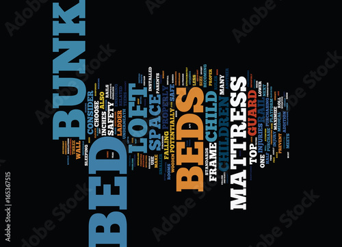ARE LOFT BEDS BUNK BEDS SAFE Text Background Word Cloud Concept