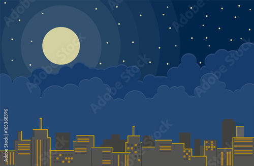 City building and skyscraper at night vector image